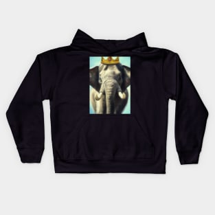 Elephant with a Crown Kids Hoodie